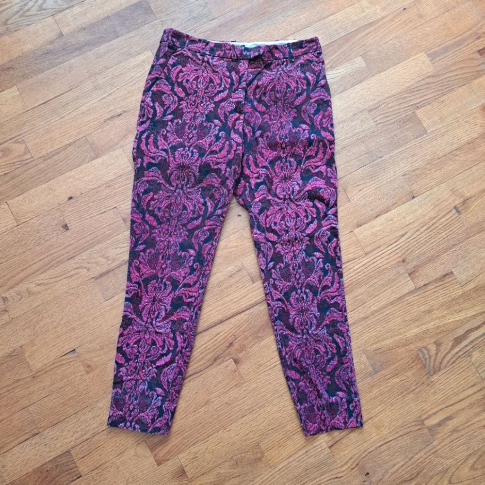 H&M Red & Black Patterned Pants Sz 6